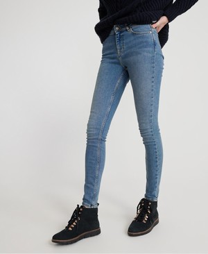 Superdry Super Crafted Skinny Mid Rise Női Farmer Sötétkék | CYKQE5041